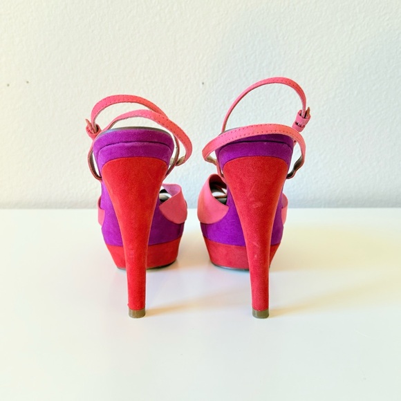 ZARA COLLECTION Bright Color Block Platform Sandals High Heels SZ 9 40 - Picture 6 of 10